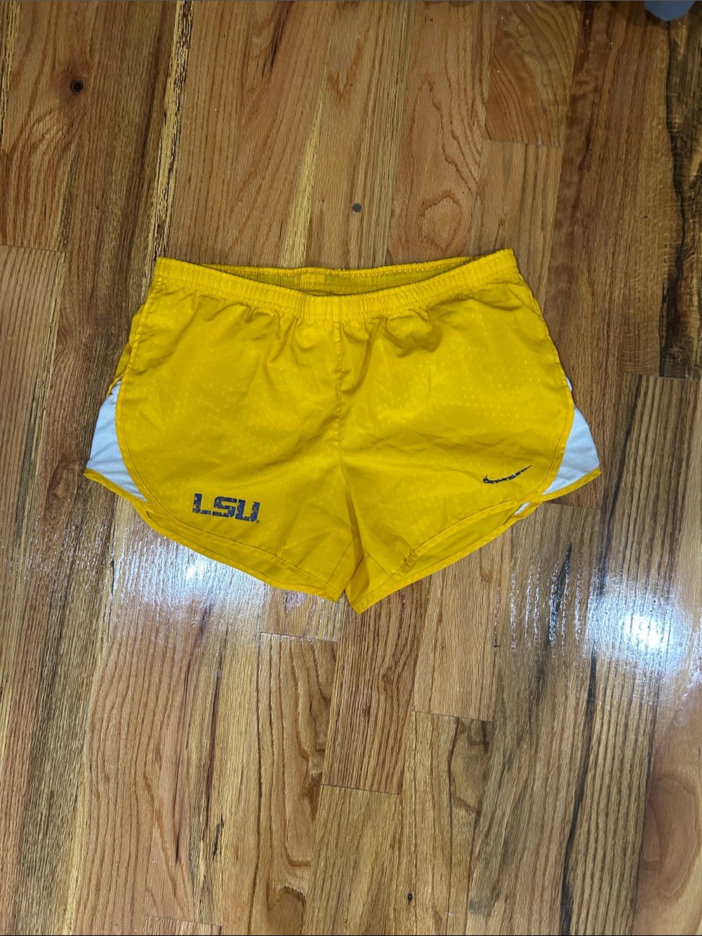 Nike Women's Yellow LSU Athletic Running Shorts